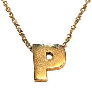 AVON Vintage Initial P Necklace Gold